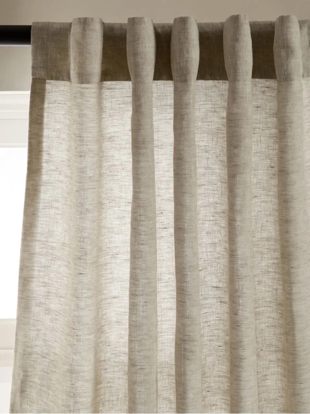 Quince European Linen Curtain Panels Sage 48x96 Set of 2 Light Filtering